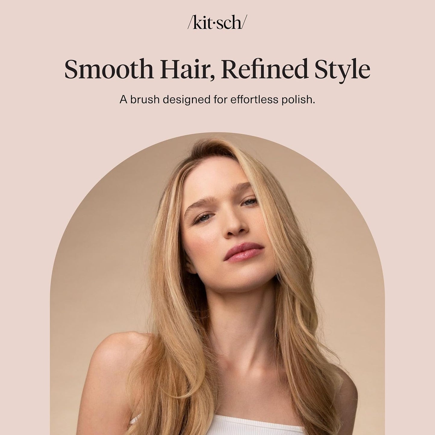 Kitsch Smooth & Polish Brush – Premium Handcrafted Detangler in Haze Blue, Elegant Vanity Accessory