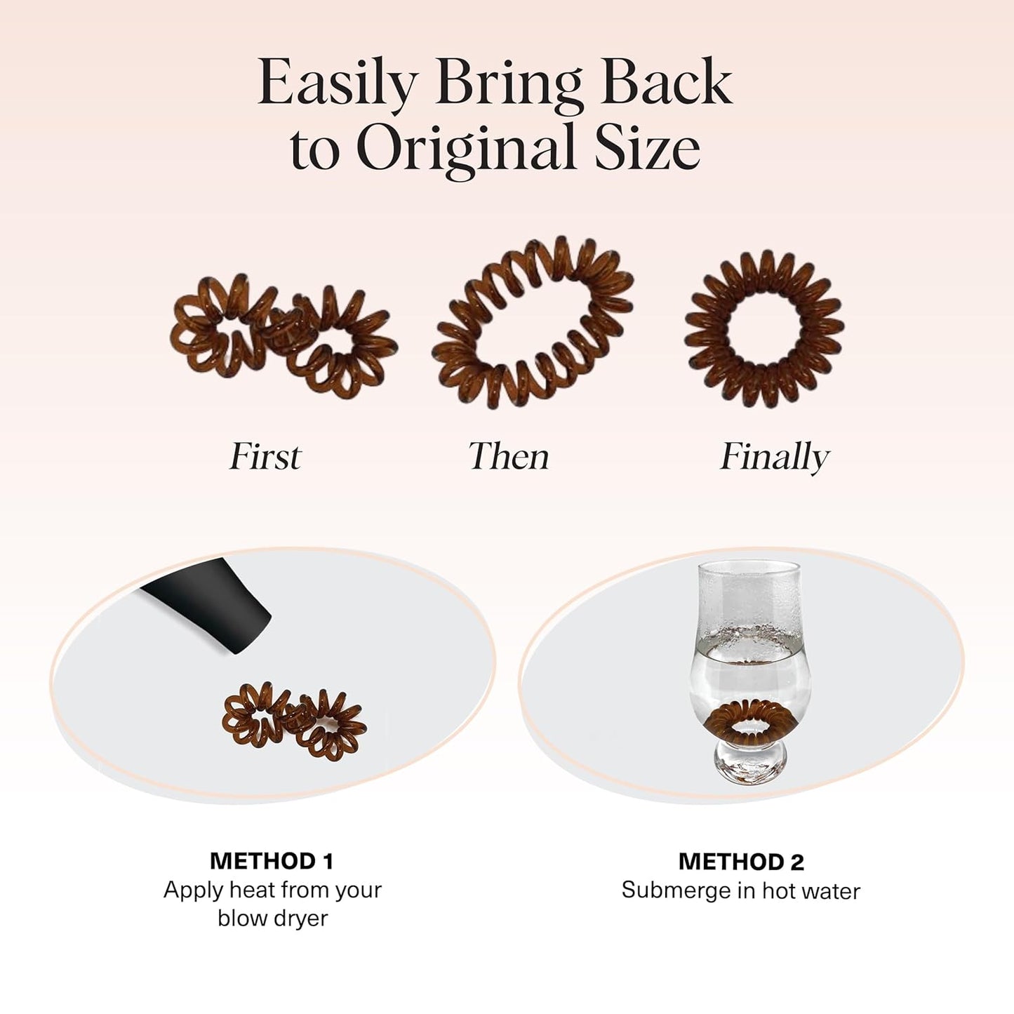Kitsch Spiral Hair Ties – Waterproof Hair Tie for Pool and Beach Days, Non-Absorbent Coil Holders for Swimmers
