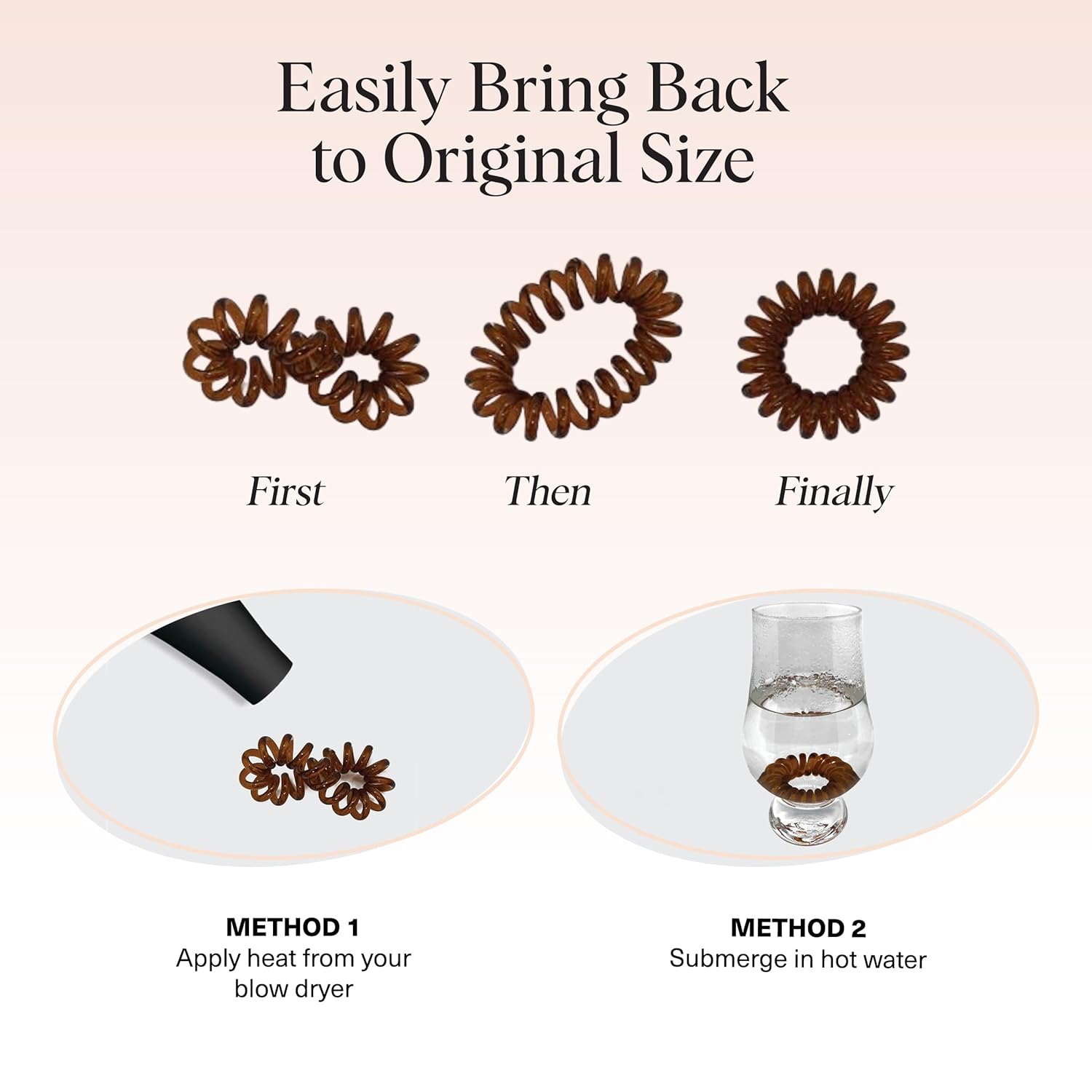 Kitsch Spiral Hair Ties – Waterproof Hair Tie for Pool and Beach Days, Non-Absorbent Coil Holders for Swimmers