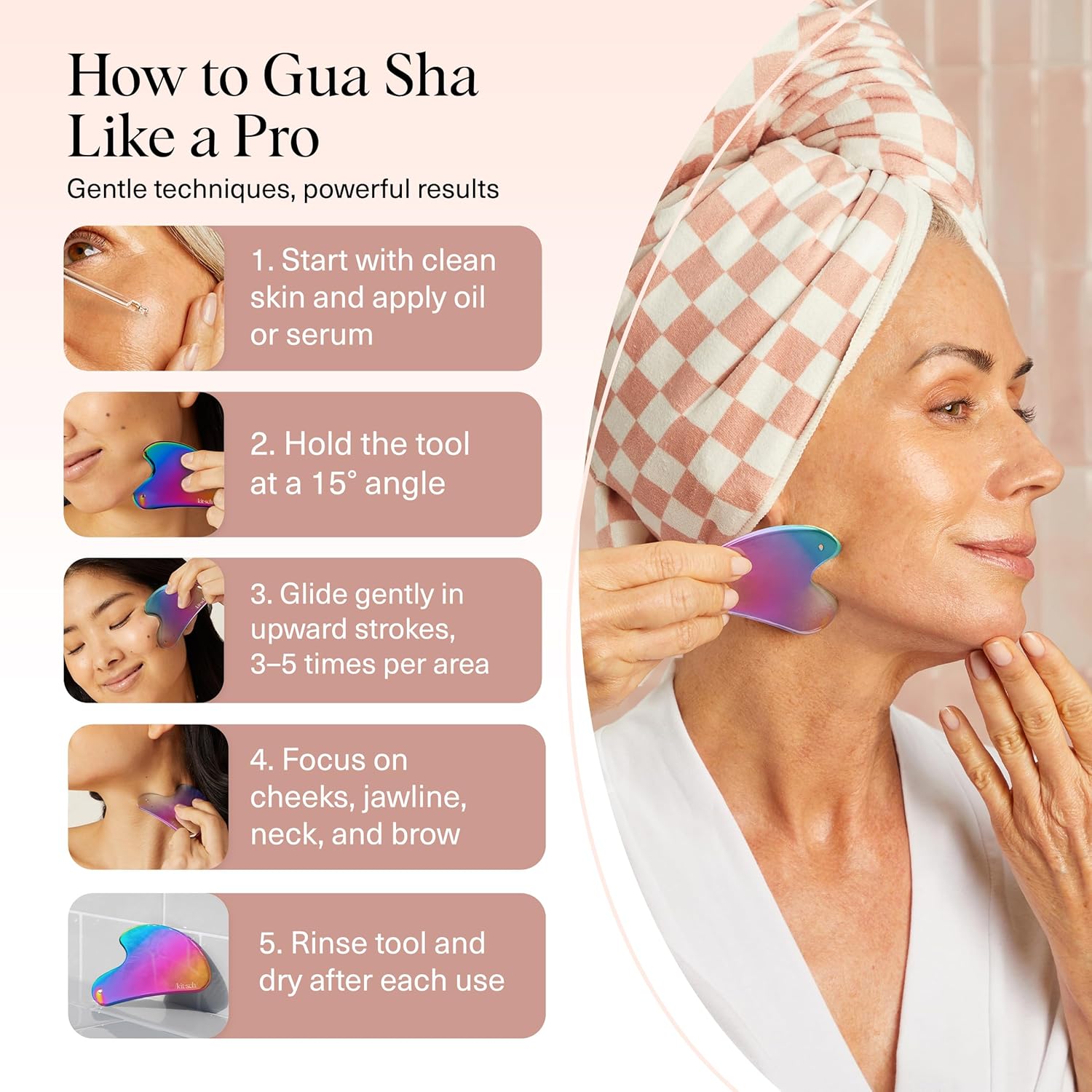 Kitsch Stainless Steel Gua Sha – Thoughtful Birthday Gift for Women Who Love Skincare Tools