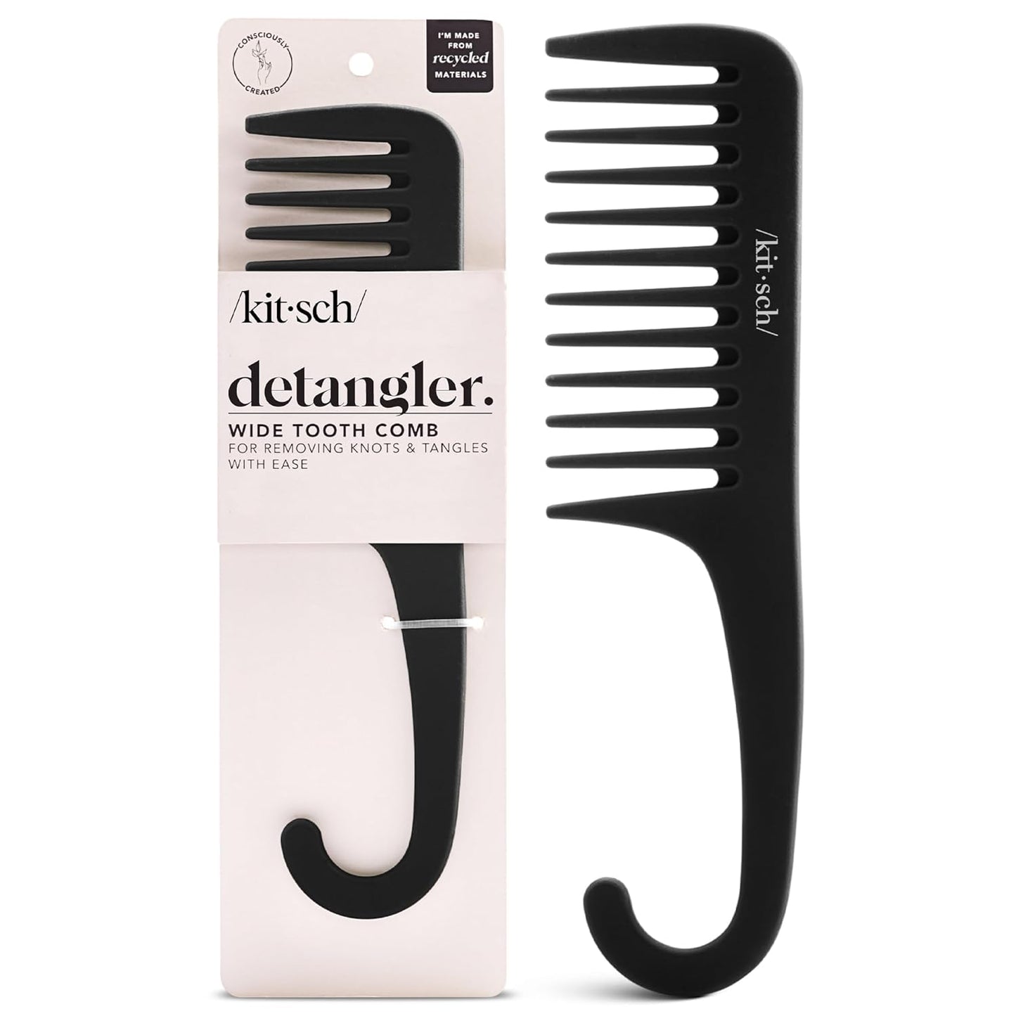Kitsch Wide Tooth Comb – Romantic Valentine's Day Gift for Her, Hair Care Stocking Stuffer Idea