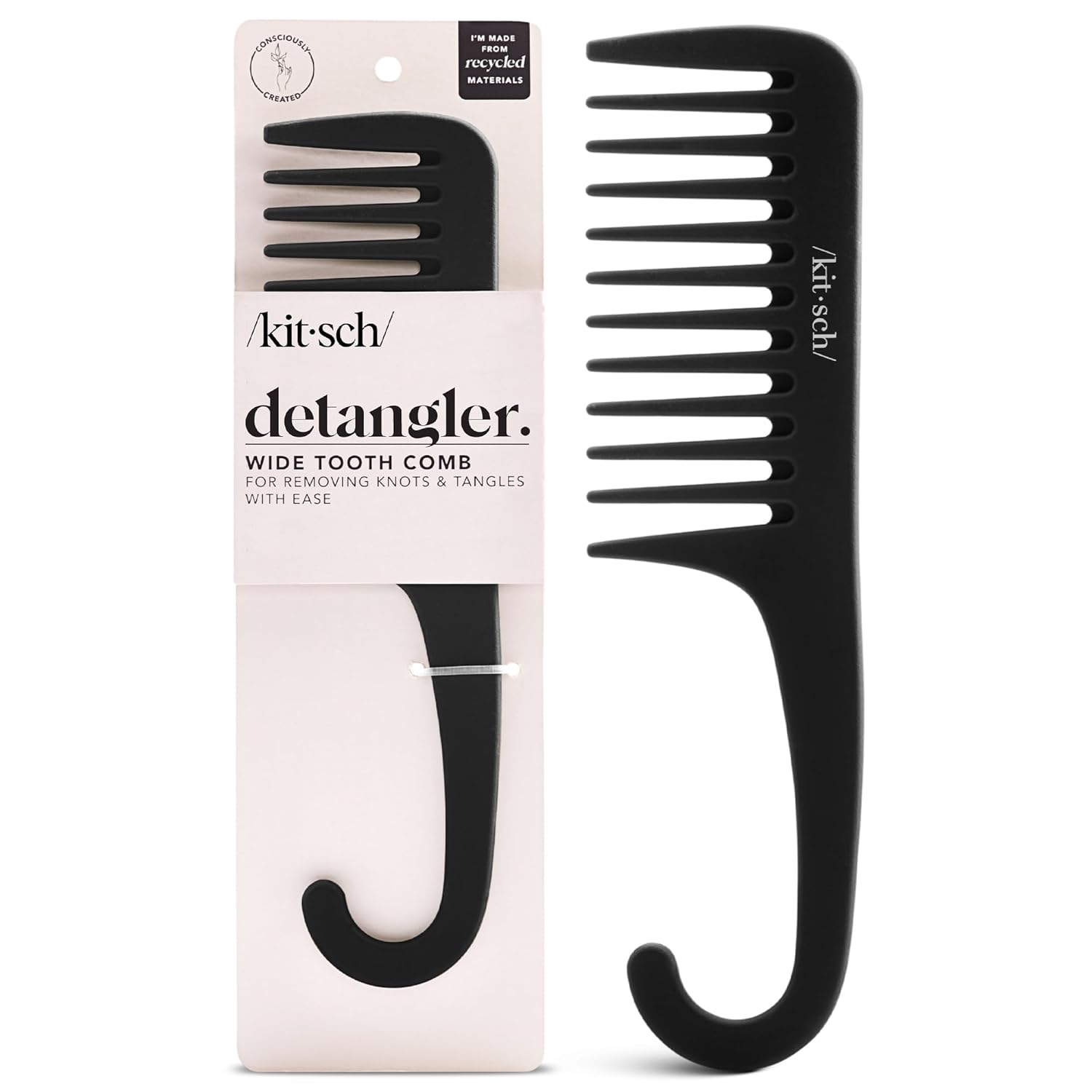 Kitsch Wide Tooth Comb – Romantic Valentine's Day Gift for Her, Hair Care Stocking Stuffer Idea