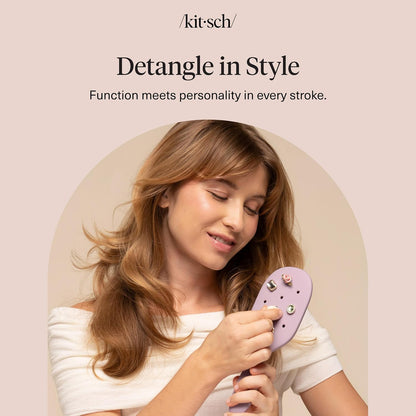 KitschPop™ Paddle Hairbrush in Soft Violet – Vanity-Top Decor That Doubles as a Daily Detangler