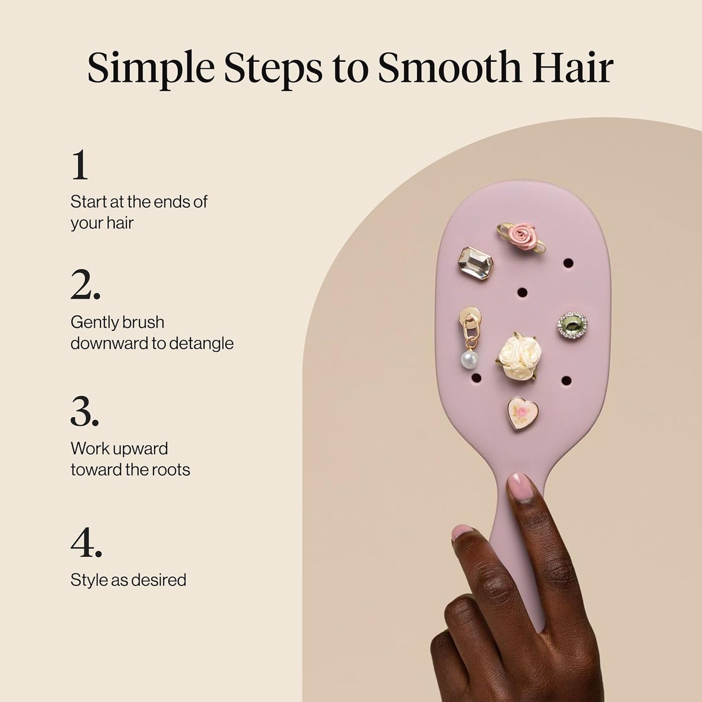 KitschPop™ Paddle Hairbrush in Soft Violet – Vanity-Top Decor That Doubles as a Daily Detangler
