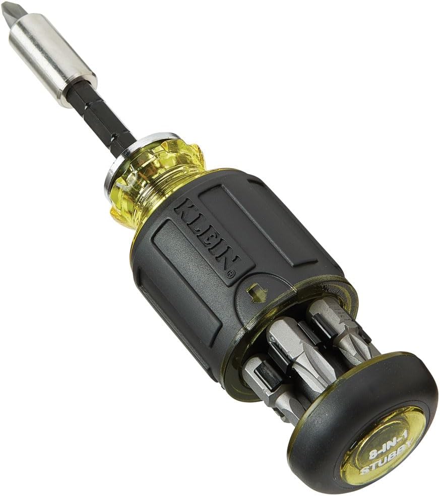 Klein Tools 32308 Stubby Screwdriver – Magnetic Bit Retention Prevents Dropped Hardware in Live Panels