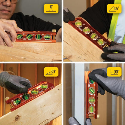 Klein Tools 935AB4V Torpedo Level – Recessed Vials and V-Groove Grip for Stable Pipe Leveling on Ladders