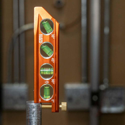Klein Tools 935AB4V Torpedo Level – Recessed Vials and V-Groove Grip for Stable Pipe Leveling on Ladders