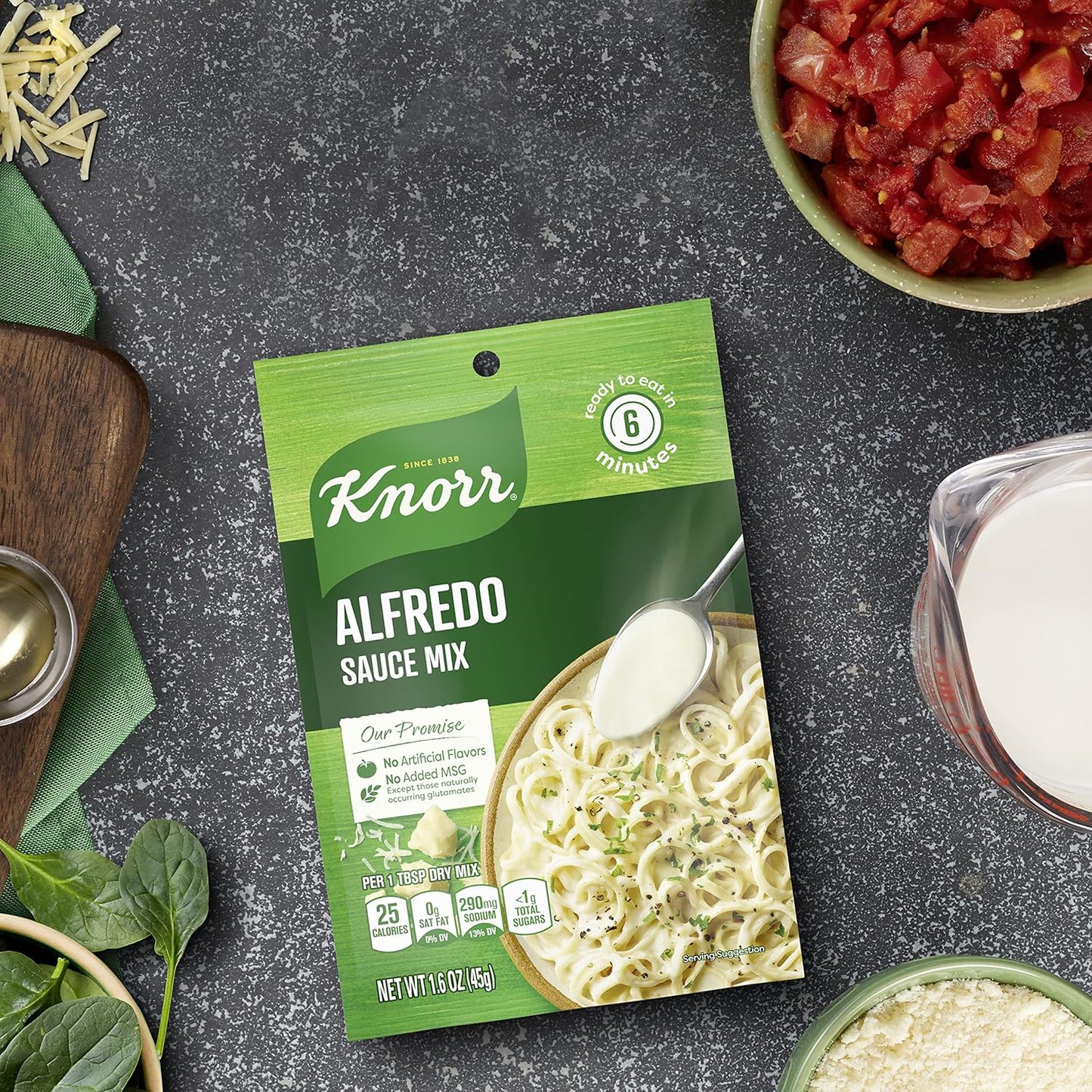Knorr Parmesan Alfredo Sauce Pouch – No Added MSG Pantry Staple for Health-Conscious Home Cooks