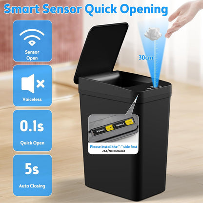 KOEYLE 2-Pack Motion Sensor Waste Bin – Discreet Office Bin for Focused Work Sessions