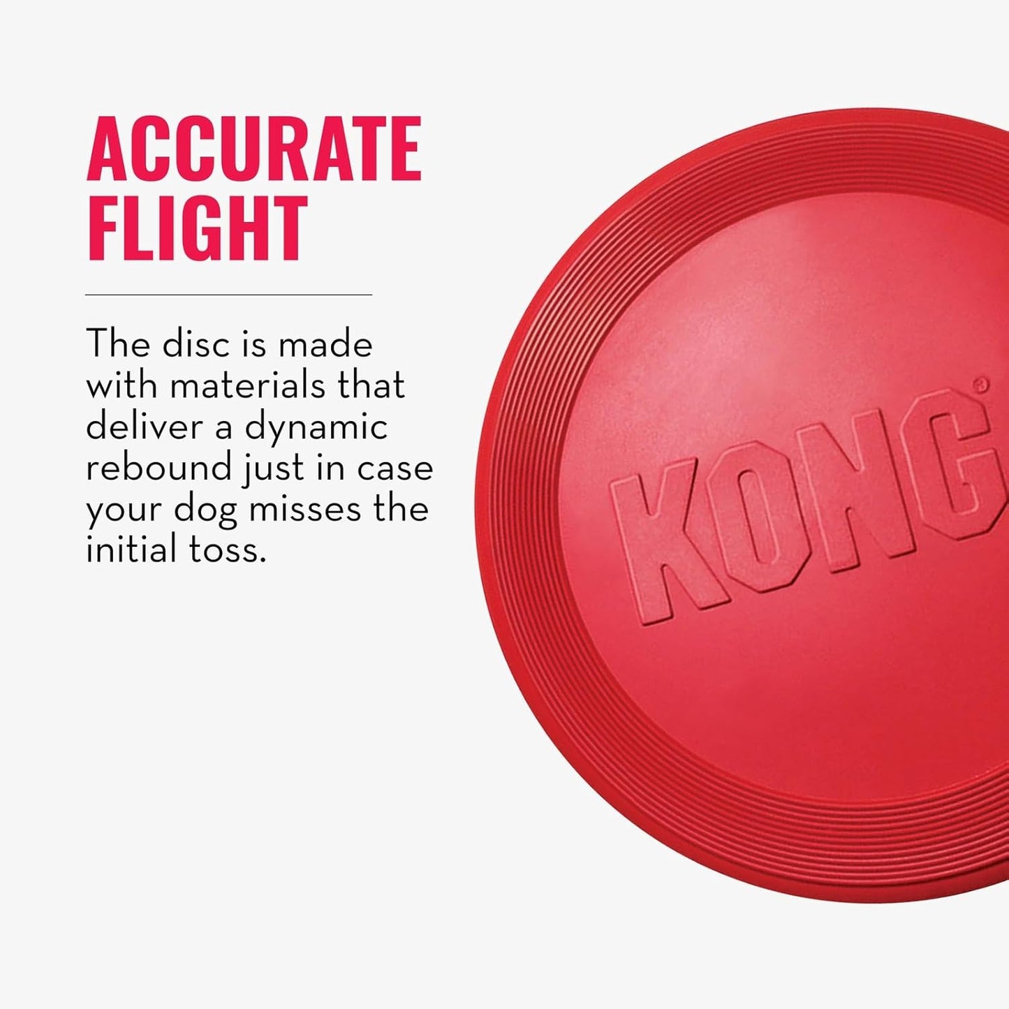 KONG Flyer Natural Rubber Dog Fetch Disc for Backyard and Beach Play, Outdoor Flying Toy for Active Medium and Large Dogs