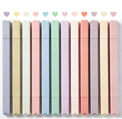 konket 12Pcs Aesthetic Cute Highlighters Bible Pastel Highlighters and Pens no bleed Assorted Colors Highlighter for and Office Journal Home