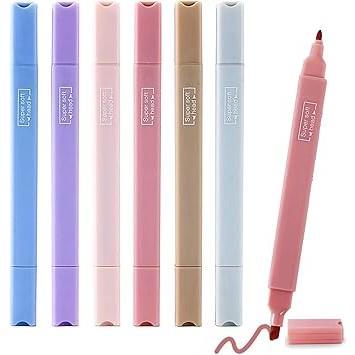 konket 6-Pack Quick-Dry Highlighters – Color-Coding Supplies for Home Office and College Lectures