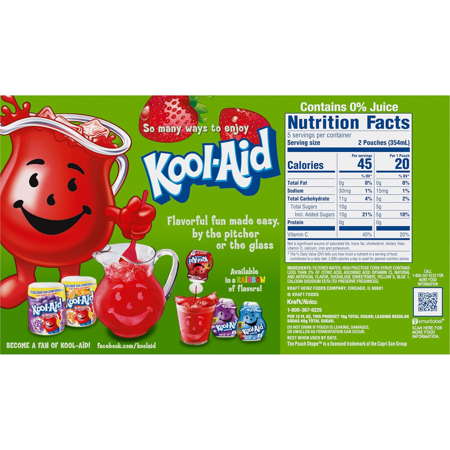 Kool-Aid Jammers Strawberry Kiwi Drink – Kid-Friendly Pouch Drinks for School Lunches and After-School Snacks