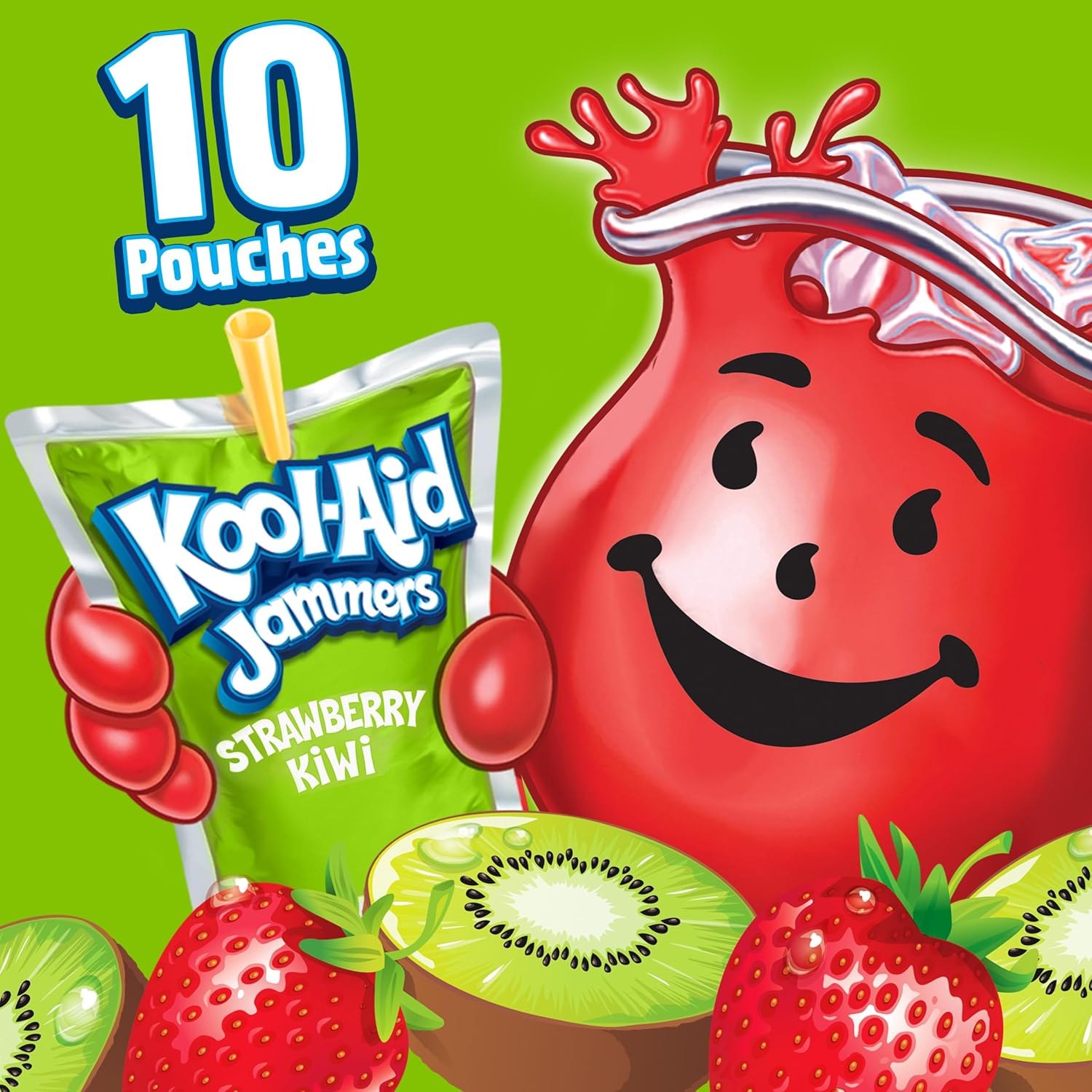 Kool-Aid Jammers Strawberry Kiwi Drink – Kid-Friendly Pouch Drinks for School Lunches and After-School Snacks