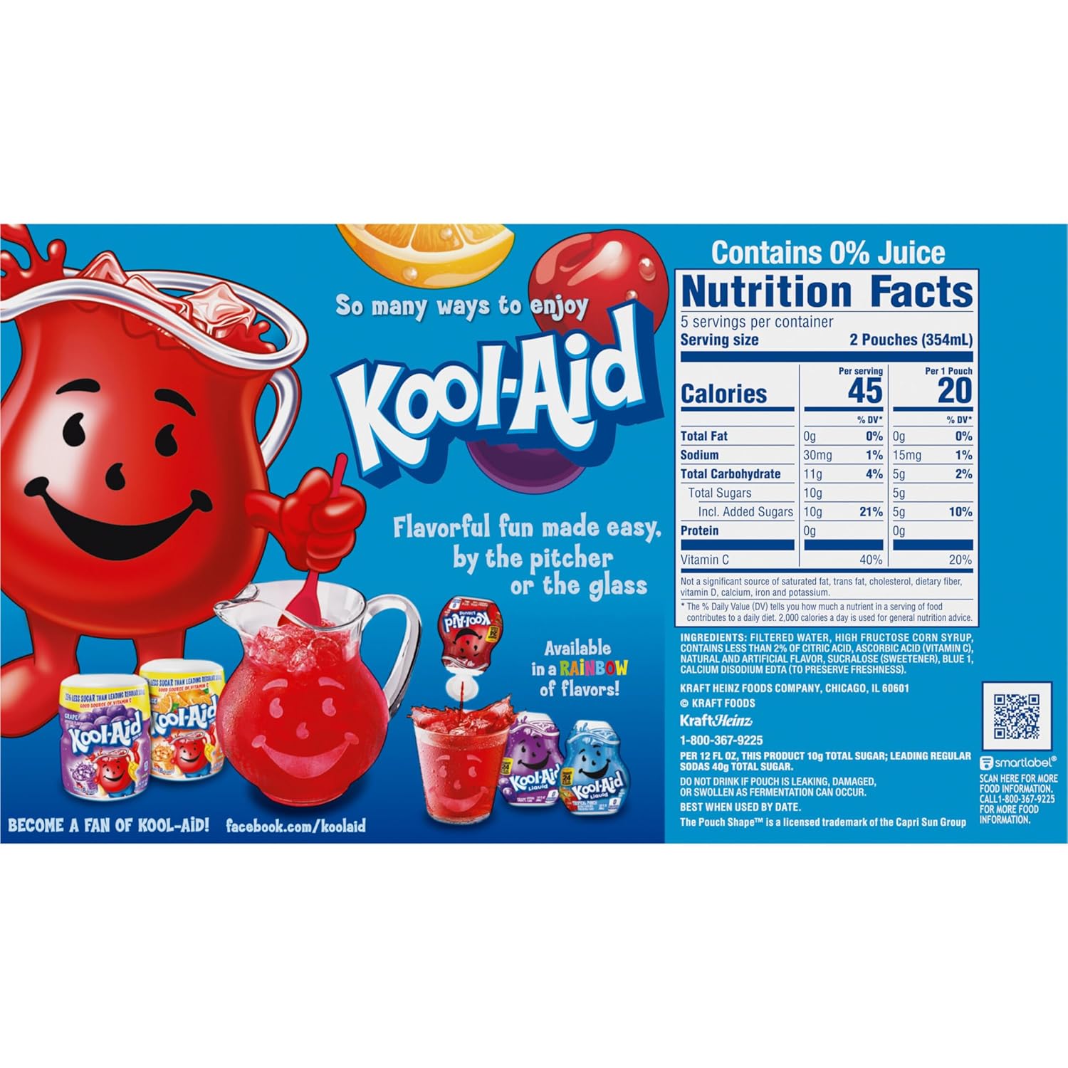 Kool-Aid Jammers Tropical Punch Pouches – Portable Travel Drink for Road Trips and Camping, 6 fl oz Packs