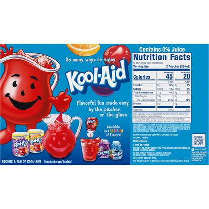 Kool-Aid Jammers Tropical Punch Pouches – Portable Travel Drink for Road Trips and Camping, 6 fl oz Packs