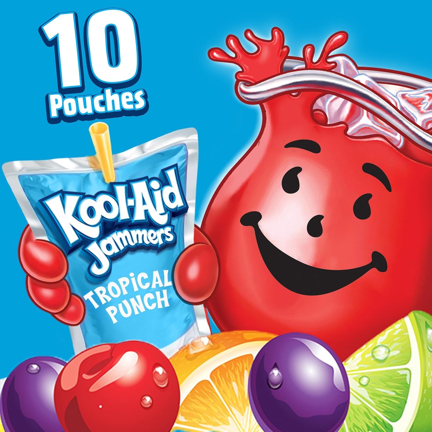 Kool-Aid Jammers Tropical Punch Pouches – Portable Travel Drink for Road Trips and Camping, 6 fl oz Packs