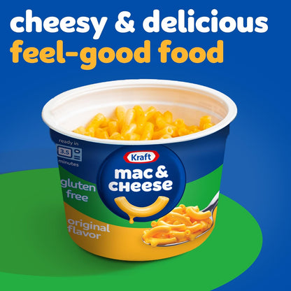 Kraft Gluten Free Mac & Cheese Cups – Clutter-Free Pantry Solution with Long Shelf Life, 4-Stackable Single-Serve Cups