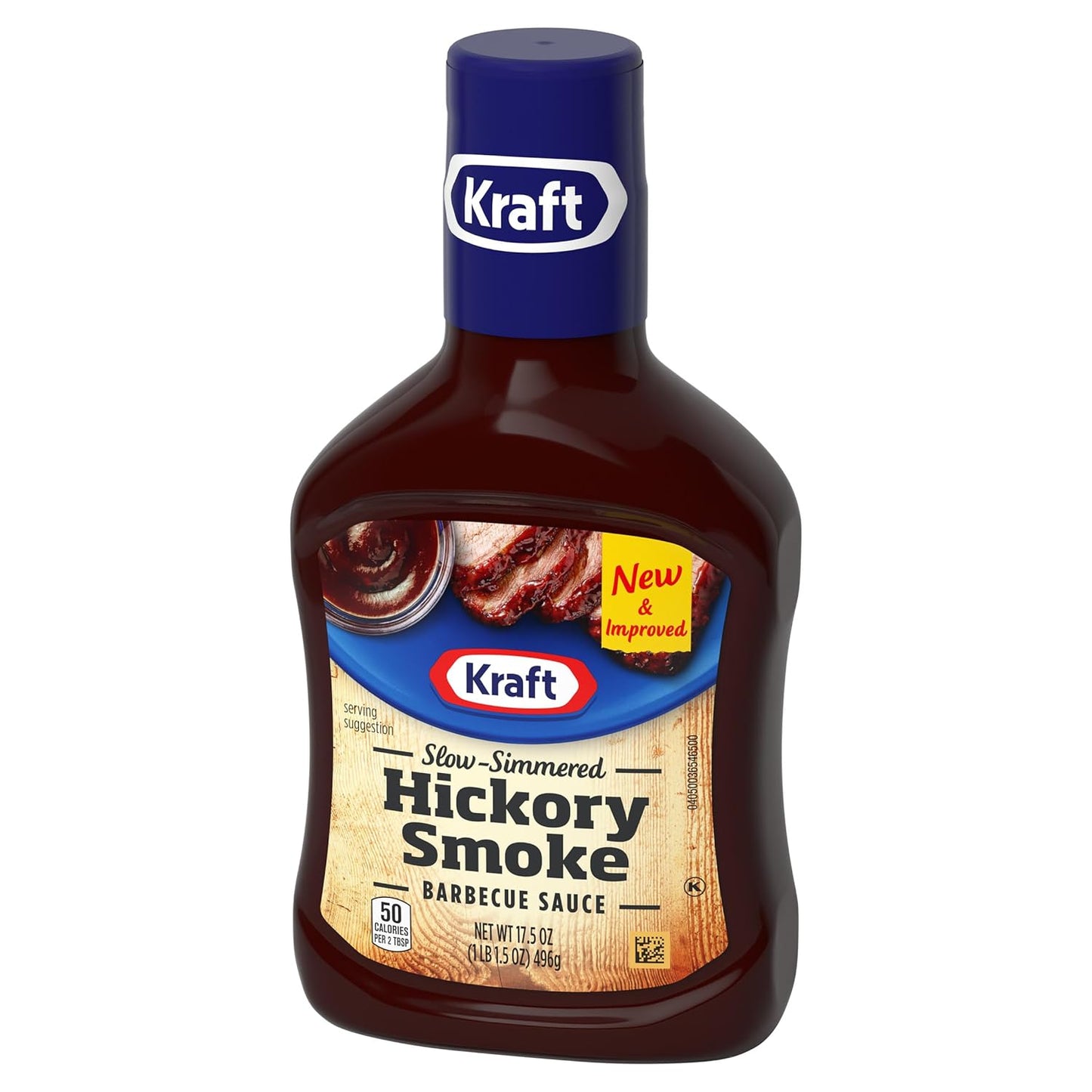 Kraft Hickory Smoke Slow-Simmered Barbecue Sauce, 17.5 oz Bottle – Backyard Grill Glaze for Ribs, Burgers, and Tailgate Cookouts