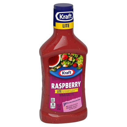 Kraft Lite Raspberry Vinaigrette – Calorie-Conscious Salad Dressing for Macro Tracking and Meal Prep, 16 fl oz