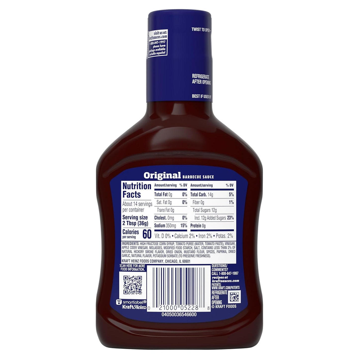 Kraft Original BBQ Sauce – Backyard Grill & Patio Squeeze Bottle for Ribs, Wings, and Burgers