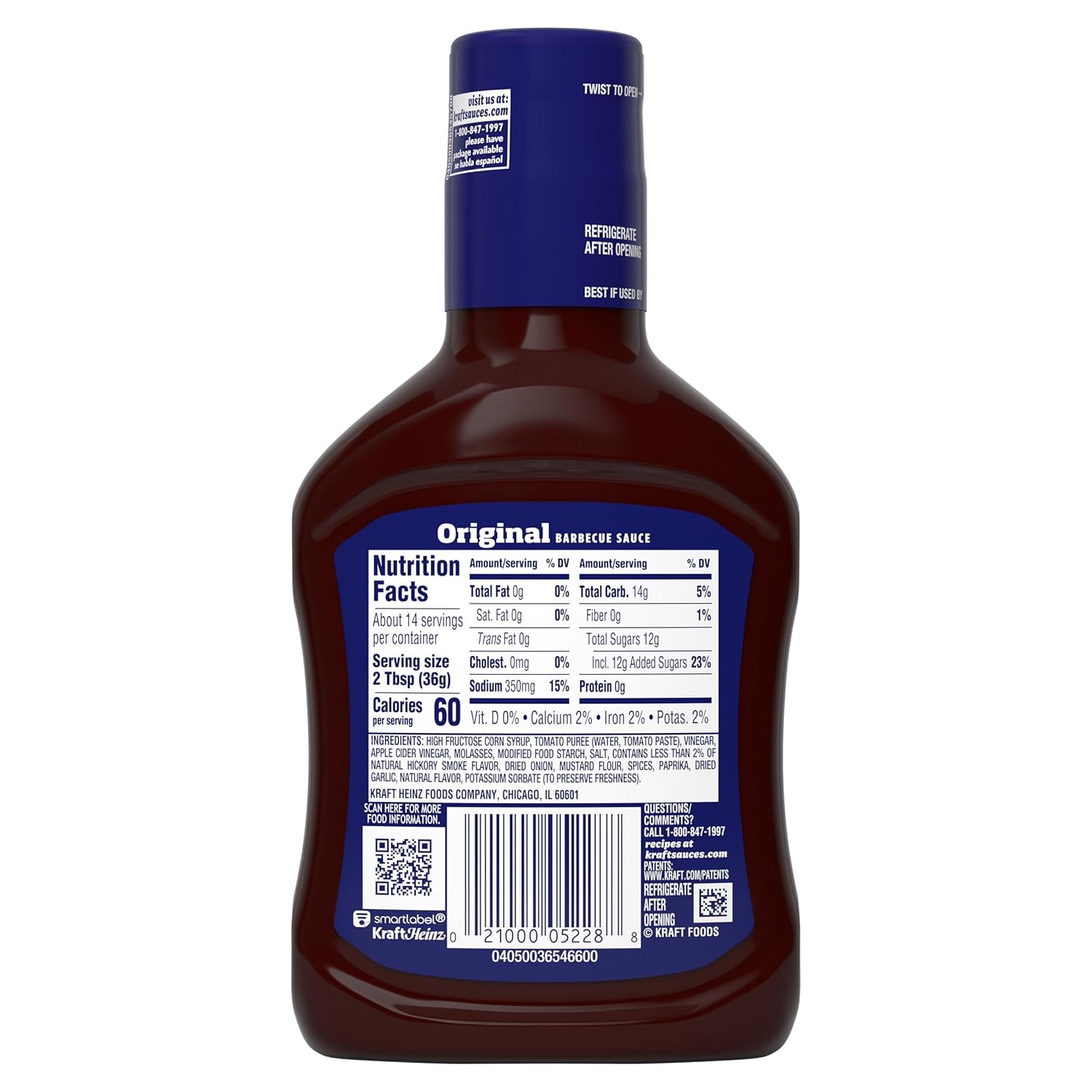 Kraft Original BBQ Sauce – Backyard Grill & Patio Squeeze Bottle for Ribs, Wings, and Burgers