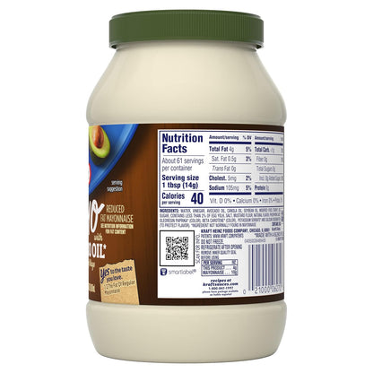 Kraft Reduced Fat Mayo with Avocado Oil – Clean-Ingredient Staple for Mindful Meal Preppers, Creamy Sandwich Spread