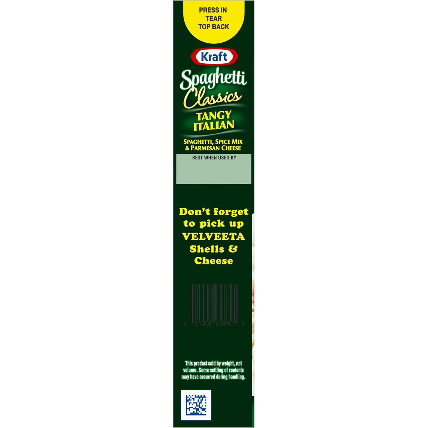 Kraft Spaghetti Classics Tangy Italian — Easy Weeknight Family Dinner for Kids and Parents, 8 oz Box (4 Servings)