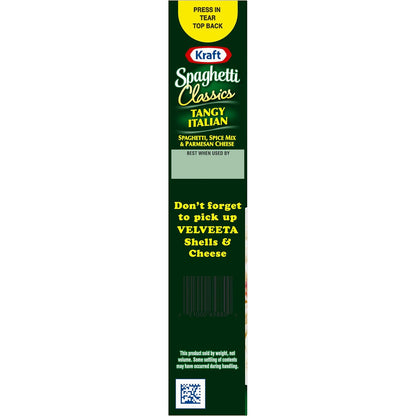 Kraft Spaghetti Classics Tangy Italian — Easy Weeknight Family Dinner for Kids and Parents, 8 oz Box (4 Servings)
