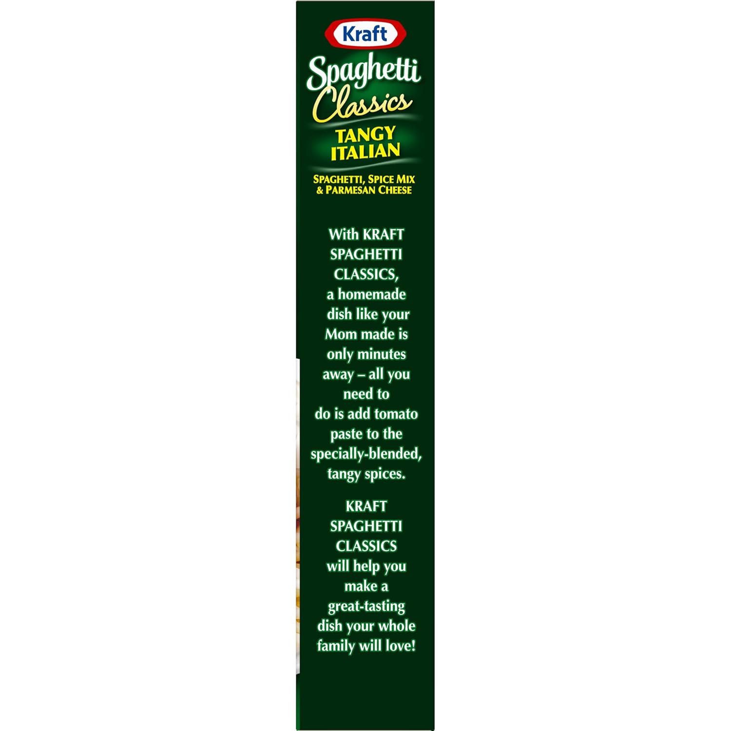 Kraft Spaghetti Classics Tangy Italian — Easy Weeknight Family Dinner for Kids and Parents, 8 oz Box (4 Servings)