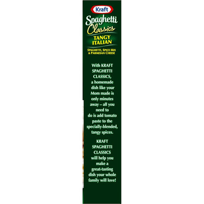 Kraft Spaghetti Classics Tangy Italian — Easy Weeknight Family Dinner for Kids and Parents, 8 oz Box (4 Servings)