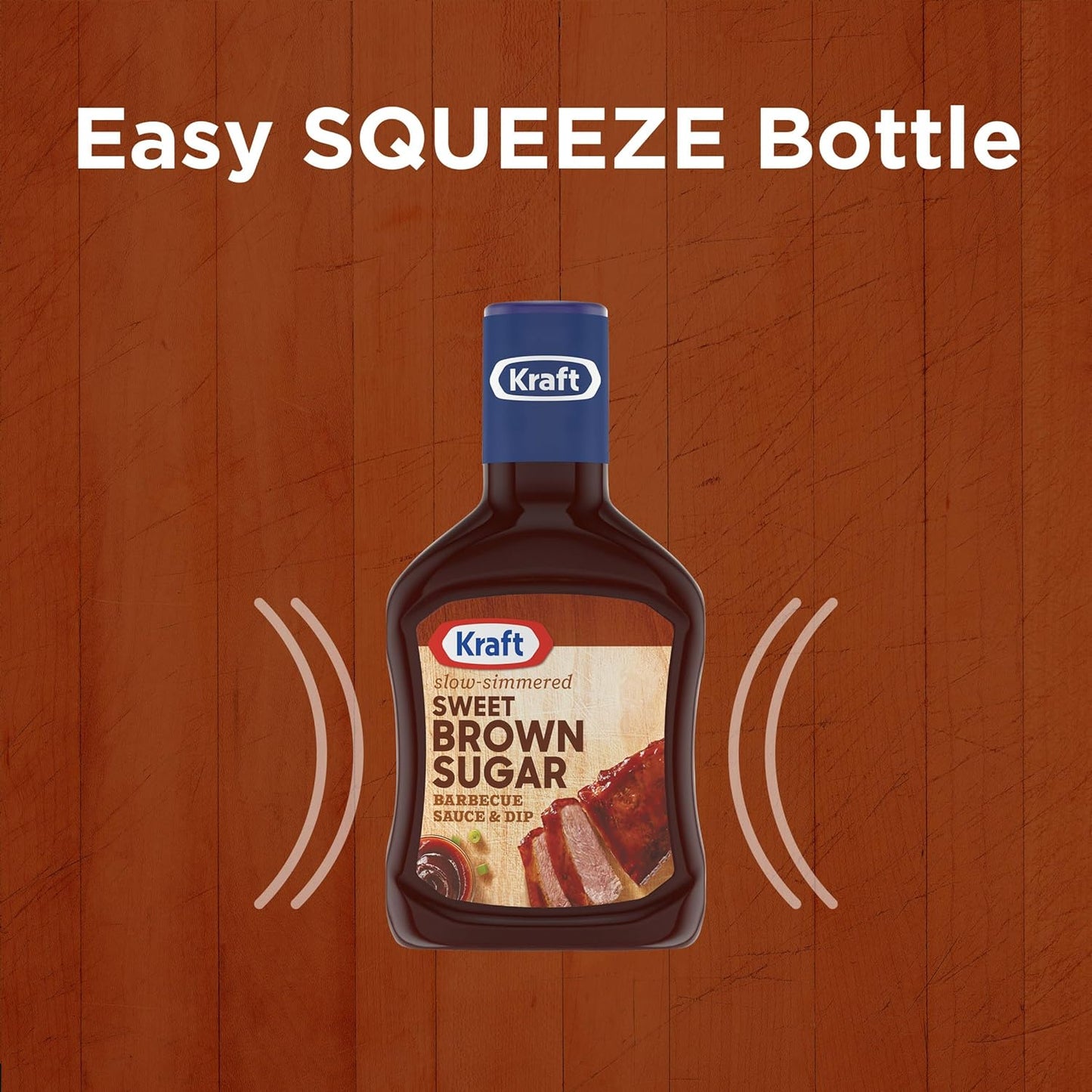 Kraft Sweet Brown Sugar Slow-Simmered Barbecue Sauce, 18 oz Squeeze Bottle for Grilling and Tailgating