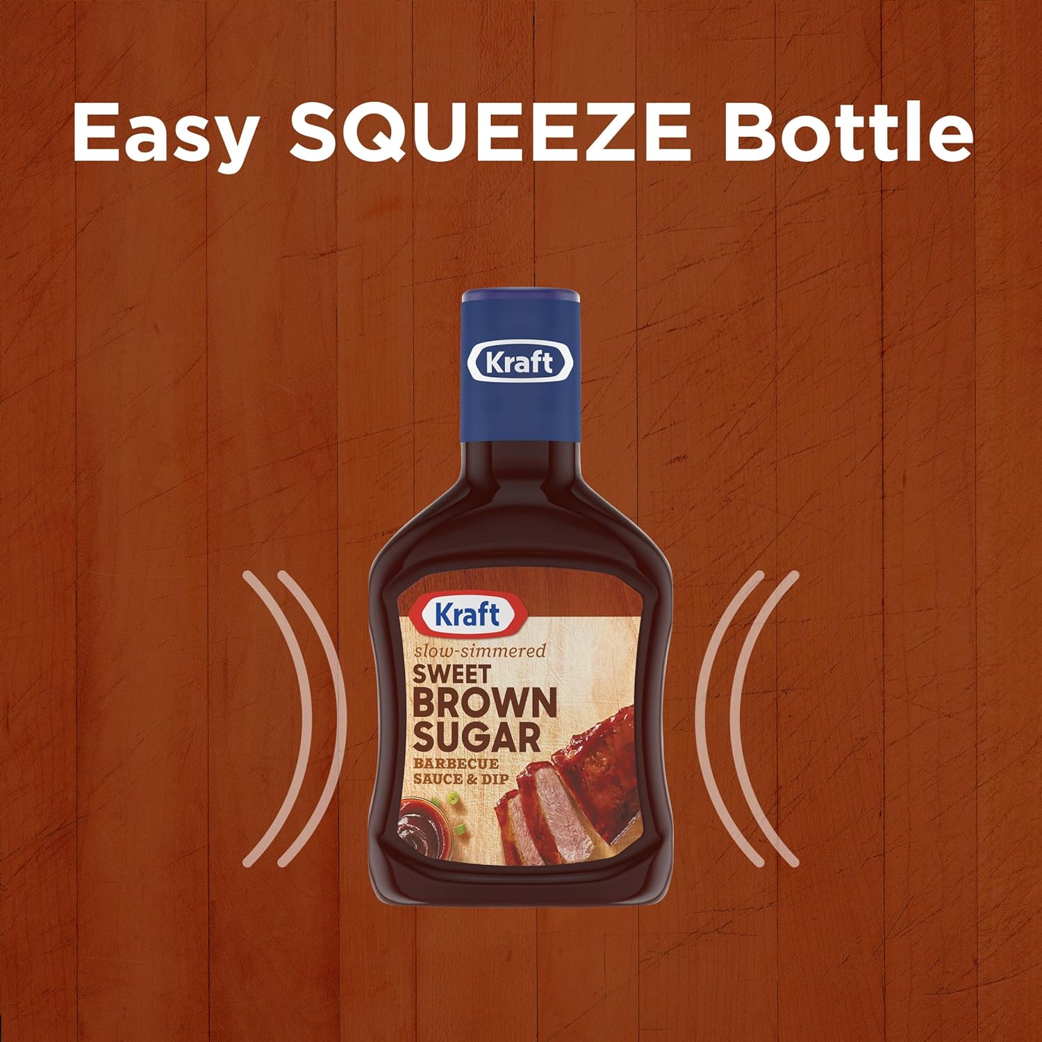 Kraft Sweet Brown Sugar Slow-Simmered Barbecue Sauce, 18 oz Squeeze Bottle for Grilling and Tailgating