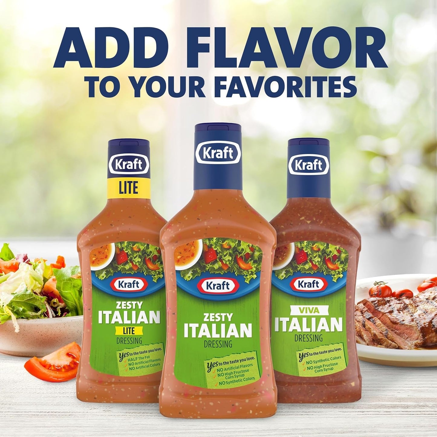 Kraft Zesty Italian Dressing – Kid Friendly Family Dinner Topping for Pasta Salads and Sandwiches