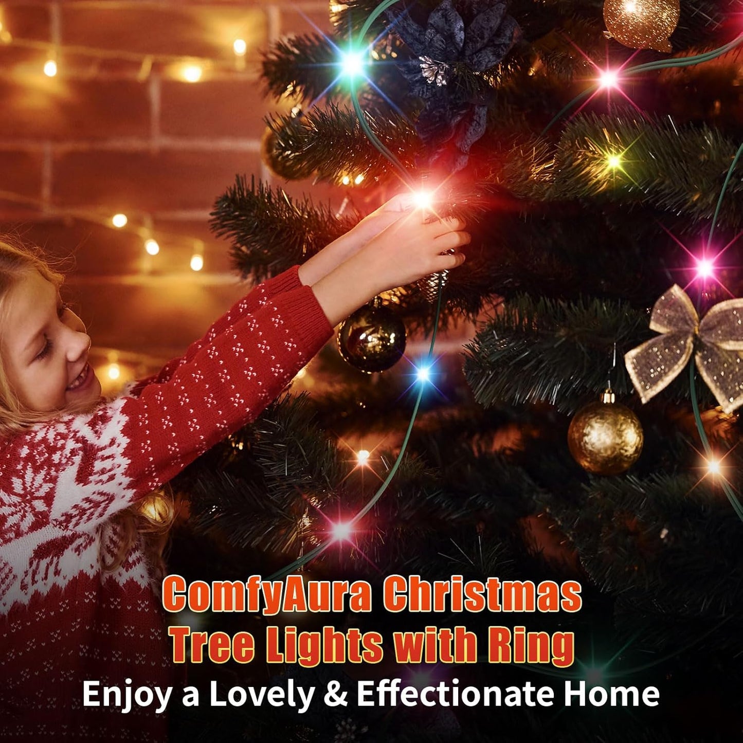 Kringle Bros Outdoor Christmas Tree Lights – Waterproof Halo Ring for Patio, Storefront & Garden Decor
