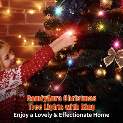 Kringle Bros Outdoor Christmas Tree Lights – Waterproof Halo Ring for Patio, Storefront & Garden Decor