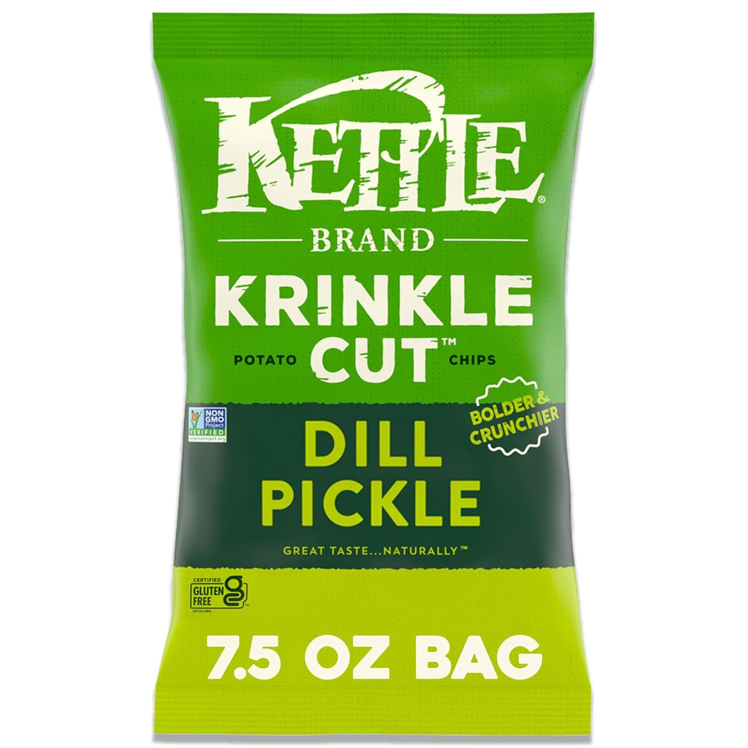krinkle cut ridged chip sliced thicker than classic kettle chips for added crunch