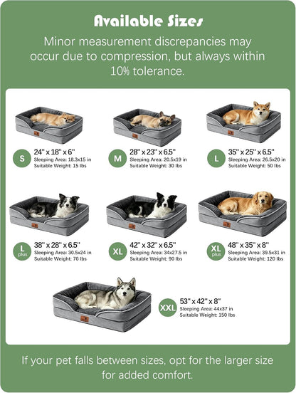 Ksiia Orthopedic Dog Bed – Thoughtful Housewarming Gift for Medium-Dog Parents, Washable Bolster Couch