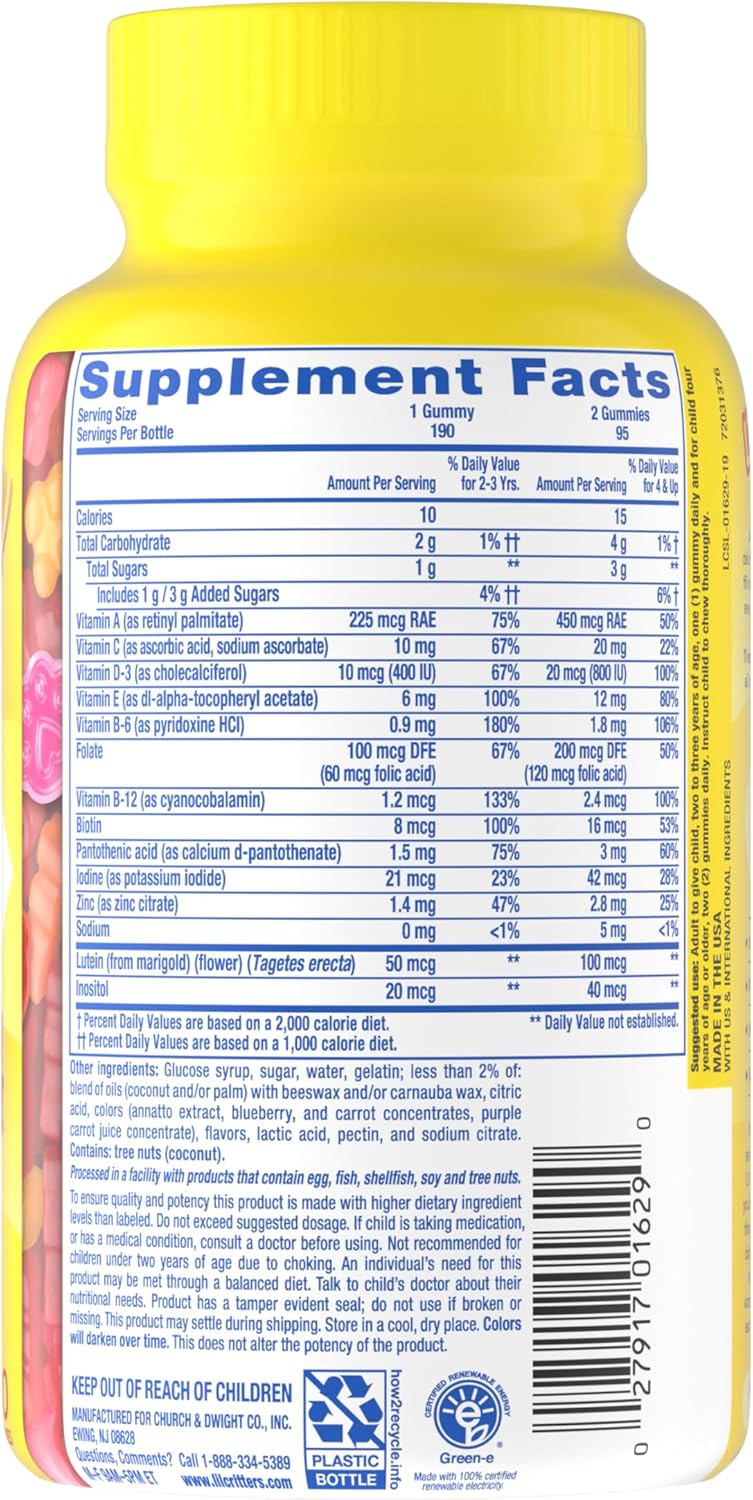 L'il Critters Gummy Vites – Practical Gift for Grandparents Stocking Stuffer, Kids Daily Multivitamin