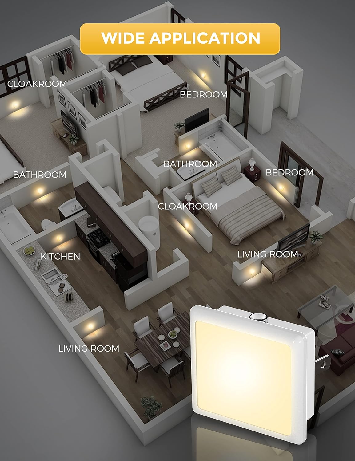 L LOHAS LED Night Light – Warm 3000K Ambient Mood Light for Cozy Bedroom Decor