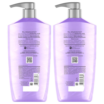 L'Oreal Paris Elvive Hyaluron Plump Shampoo and Conditioner Set – Boutique-Inspired Hydration Duo for Dry Hair, Cherry Blossom Scent