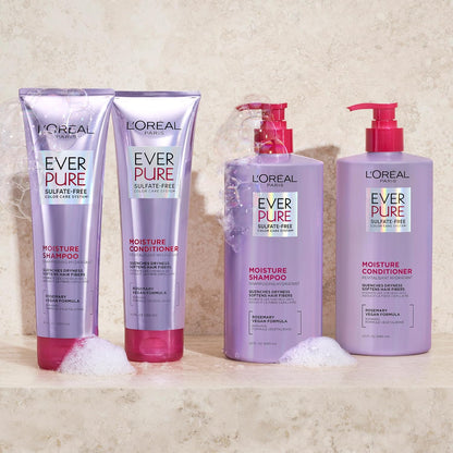 L'Oreal Paris EverPure Moisture Shampoo + Conditioner – High-End Haircare Upgrade for Color-Protective Routines