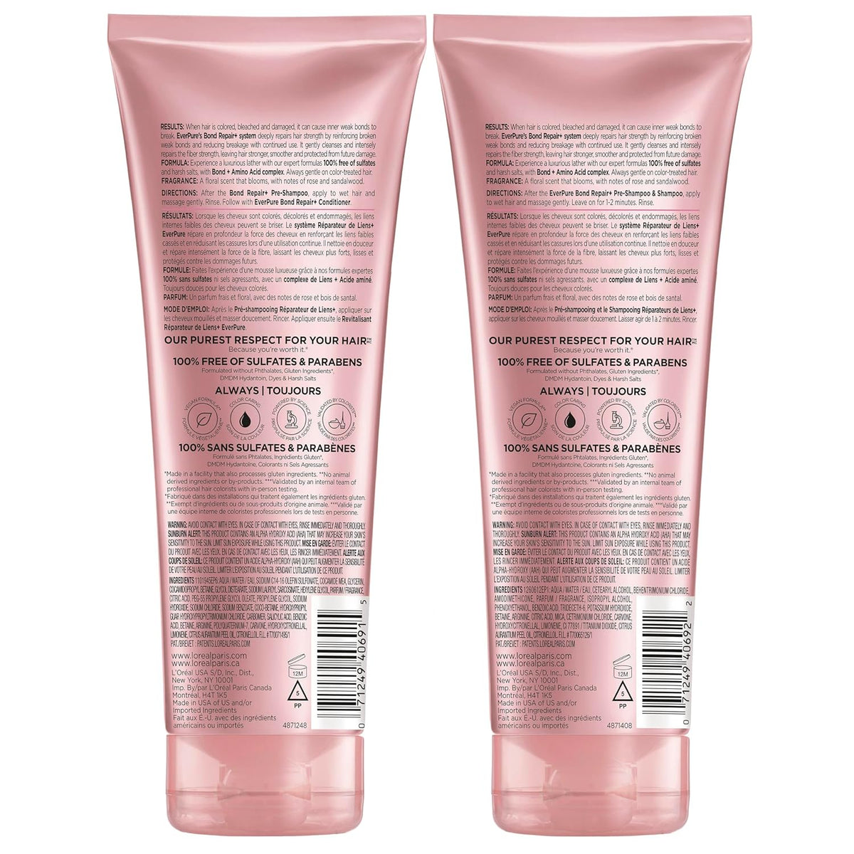 L'Oreal Paris EverPure Sulfate Free Bond Repair Hair System – Luxury Housewarming Gift for the Wellness Loving Woman