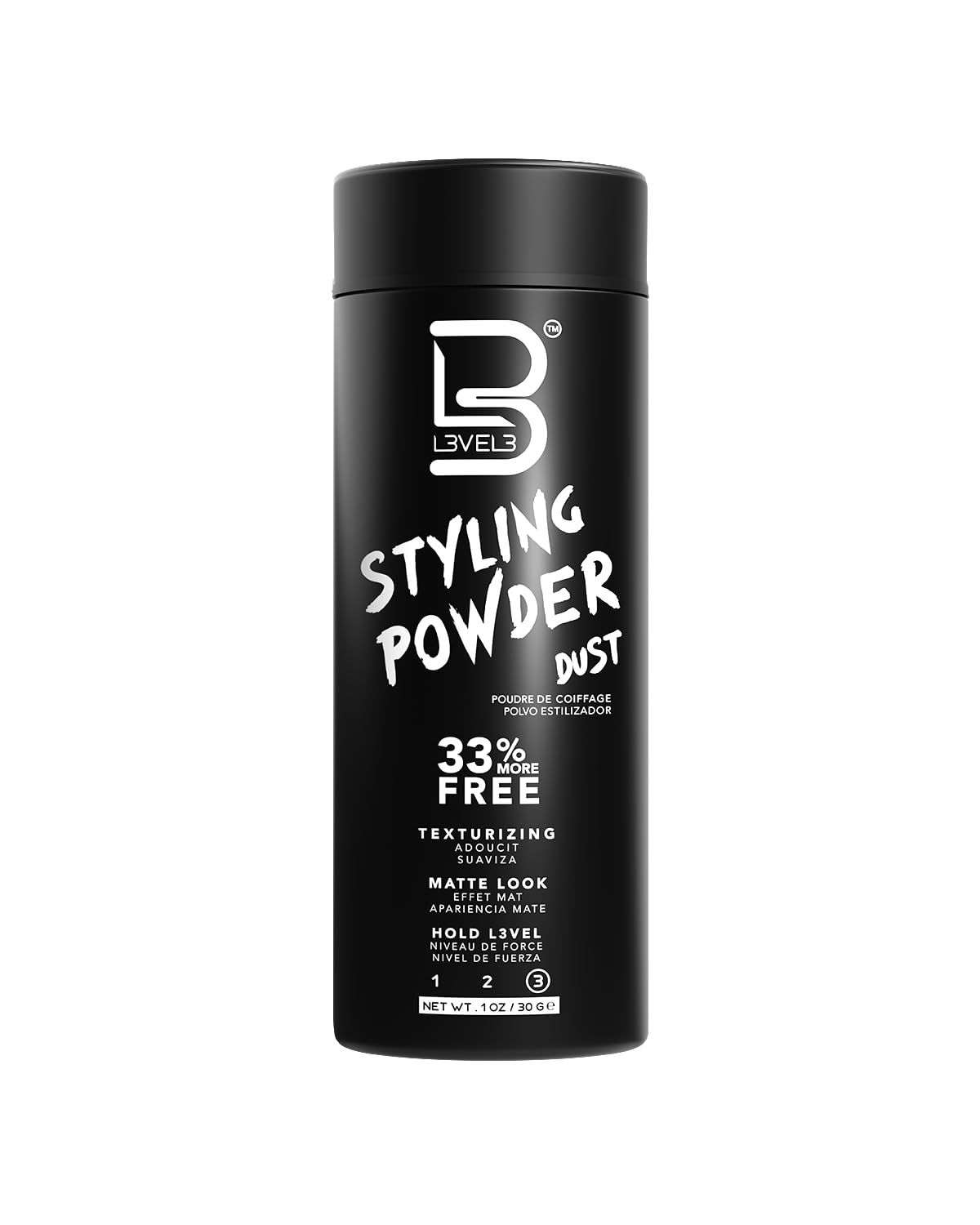 L3 Level 3 Styling Powder – Thoughtful Birthday Gift for Him with Barber-Style Matte Hold