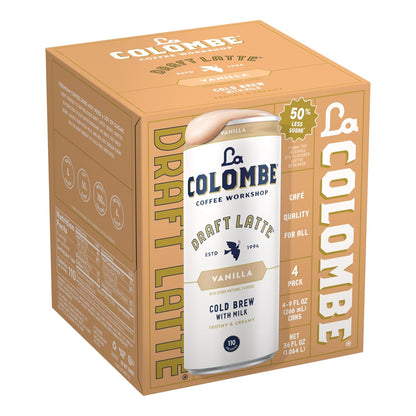 La Colombe Vanilla Draft Latte - Premium Coffee Lover Gift Set, 4-Pack of Cold Brew Draft Lattes with Stylish Presentation