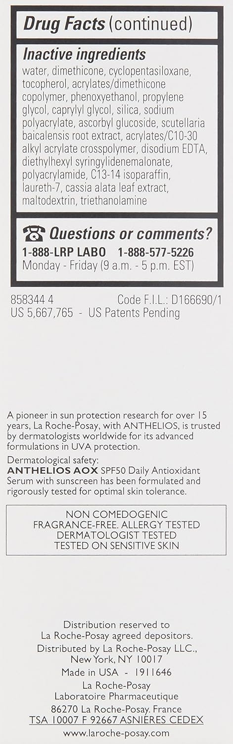 La Roche-Posay Anthelios AOX – Prestige Science-Backed Facial Serum with Vitamin C & E