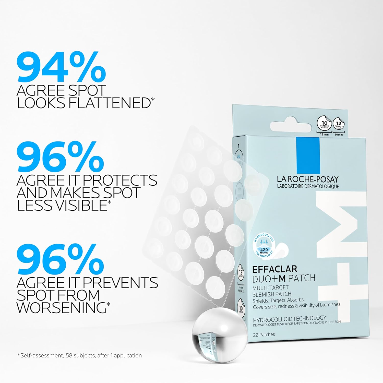 La Roche-Posay Effaclar Multi-Target Patches – Nightly Wind-Down Skincare for Sensitive, Breakout-Prone Skin