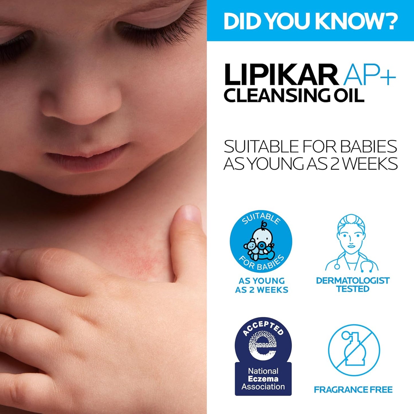 La Roche-Posay Lipikar AP+ Foaming Cleansing Oil – Pediatrician-Tested Baby Wash for Newborns 2 Weeks and Up, Gentle Family Bath