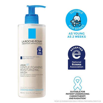 La Roche-Posay Lipikar AP+ Non-Irritating Gentle Cleanser – Dermatologist-Tested Eczema Body Wash