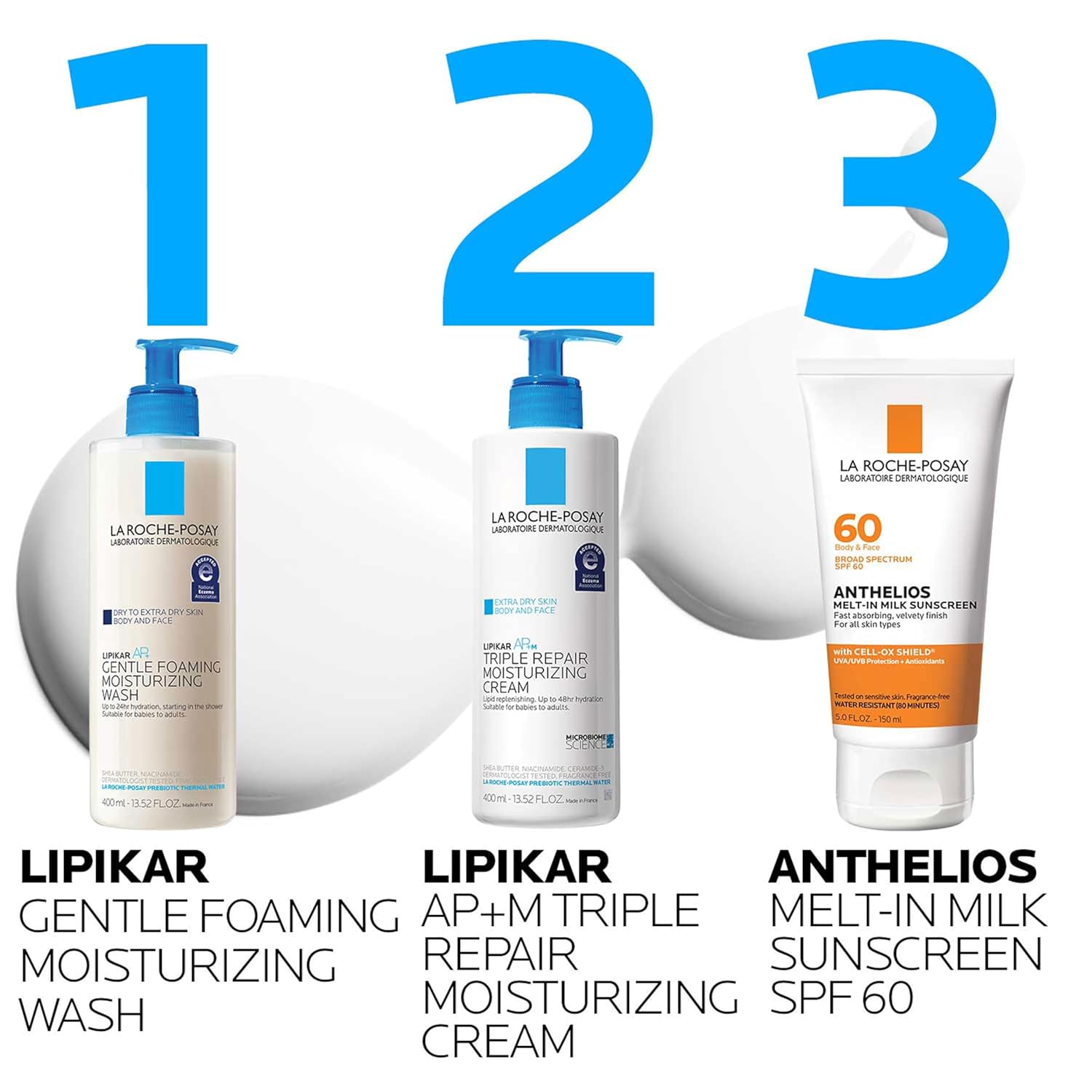 La Roche-Posay Lipikar AP+ Non-Irritating Gentle Cleanser – Dermatologist-Tested Eczema Body Wash